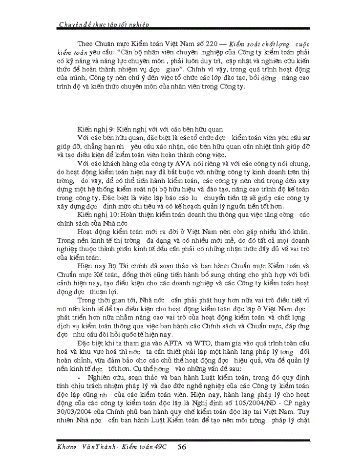 image for page Vận dụng quy trình kiểm toán vào kiểm toán khoản mục doanh thu trong kiểm toán Báo cáo tài chính do Công ty kiểm toán AVA thực hiện