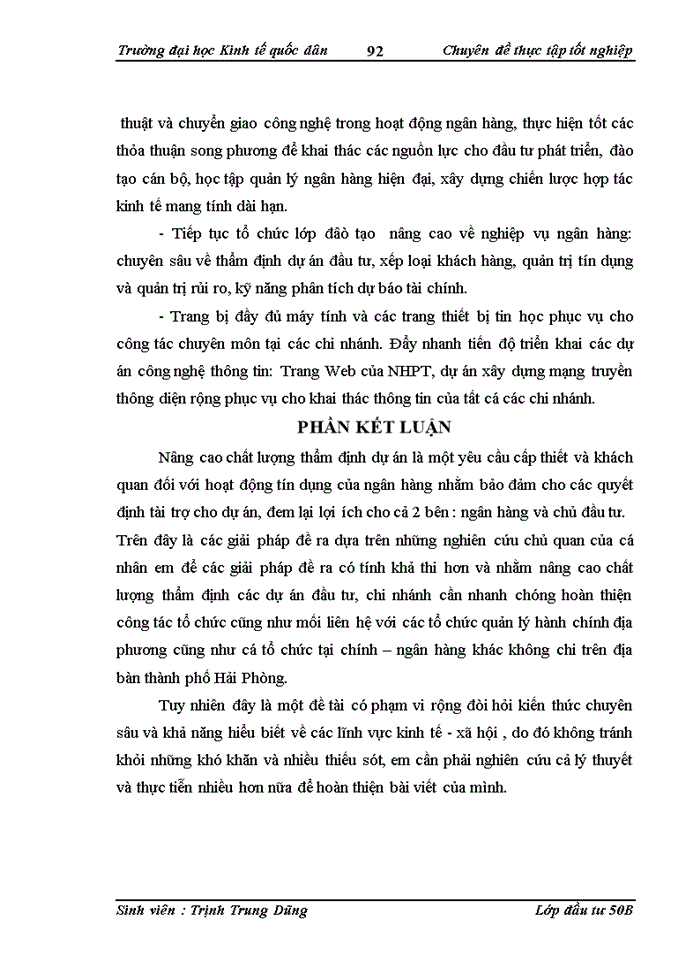 image for page Hoàn thiện công tác thẩm định dự án đầu tư vay vốn tại Ngân hàng Phát triển chi nhánh HẢI PHÒNG