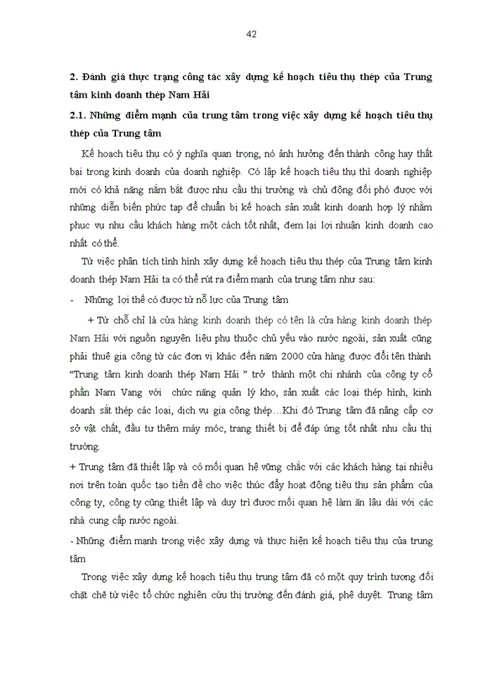 image for page Hoàn thiện công tác xây dựng kế hoạch tiêu thụ thép của Trung tâm kinh doanh thép Nam Hải