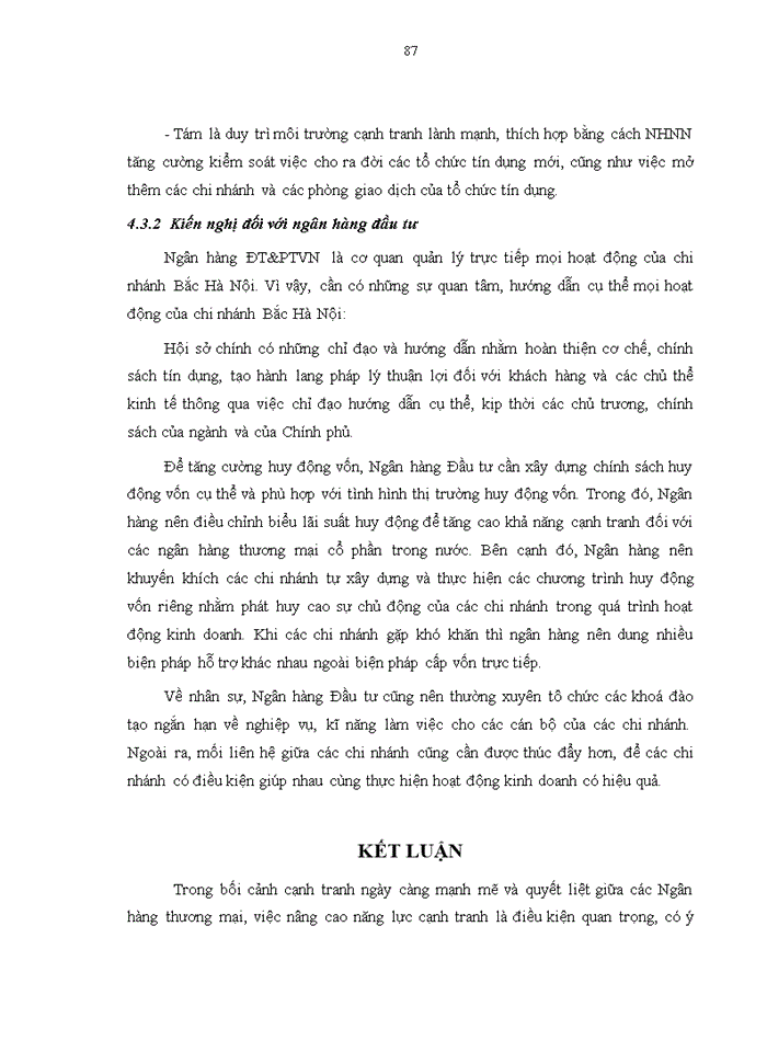 image for page Nâng cao năng lực cạnh tranh của Ngân hàng ĐT PT Việt Nam Chi nhánh Bắc Hà Nội