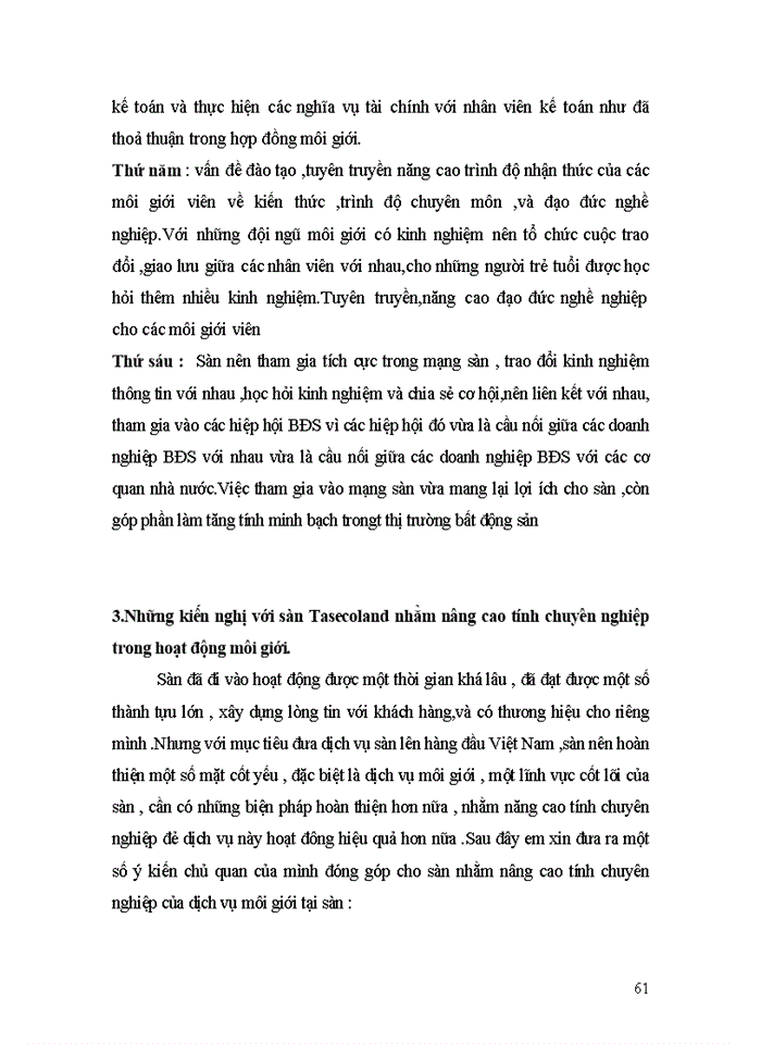 image for page Thực trạng va giải pháp nhằm nâng cao tính chuyên nghiệp trong hoạt động môi giới bất động sản tại Công ty cổ phần sàn giao dịch bất động sản TASECOLAND