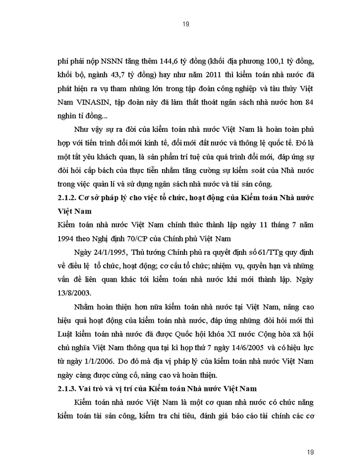 image for page Mô hình tổ chức của bộ máy Kiểm toán Nhà nước ở Việt Nam