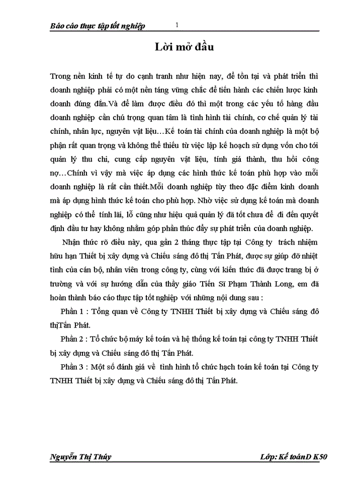 image for page Báo cáo Công ty Trách nhiệm hữu hạn Thiết bị xây dựng và Chiếu sáng đô thị Tấn Phát