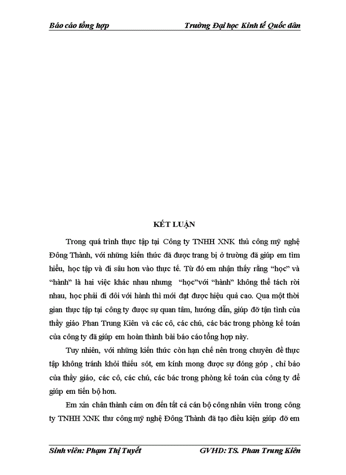 image for page Báo cáo Công ty Trách nhiệm hữu hạn Xuất nhập khẩu thủ công mỹ nghệ Đông Thành được thành lập năm 2005