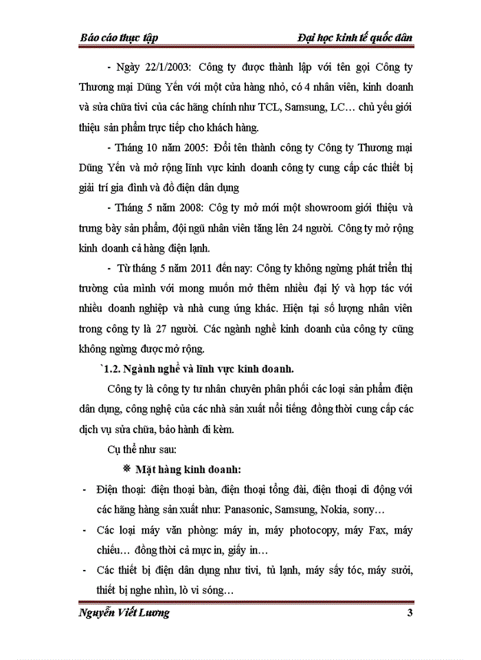 image for page Báo cáo Công ty Trách nhiệm hữu hạn thương mại dịch vụ tổng hợp Dũng Yến