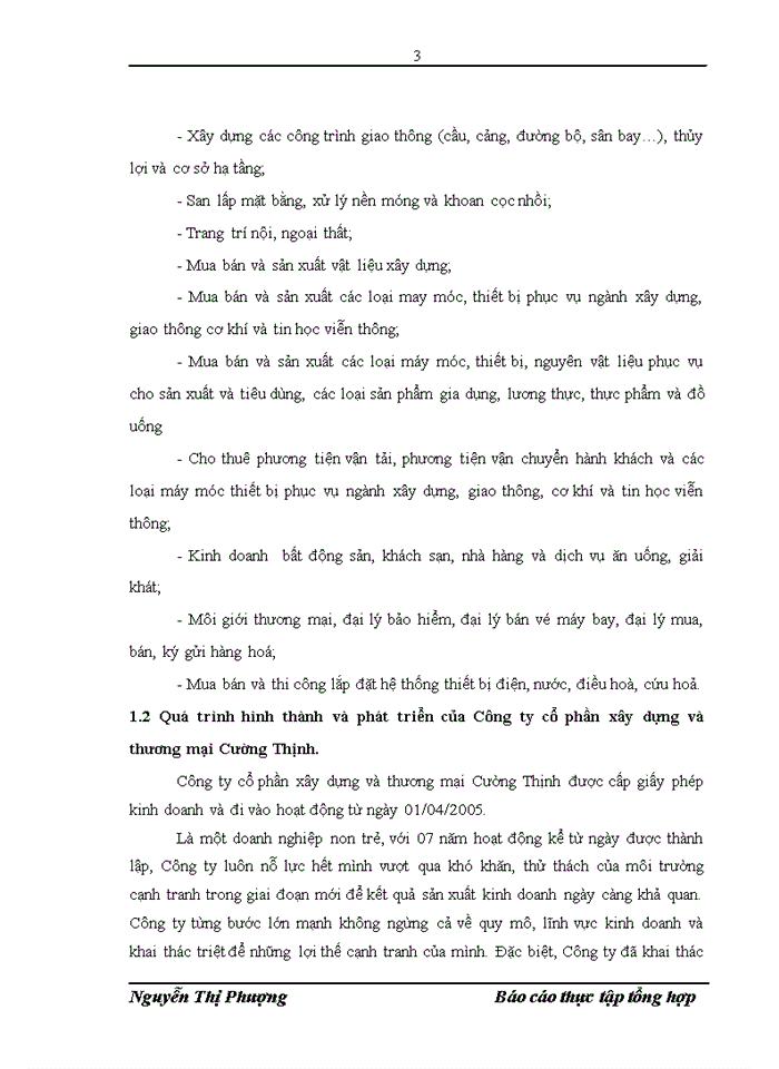 Báo cáo Công ty cổ phần xây dựng và thương mại Cường Thịnh