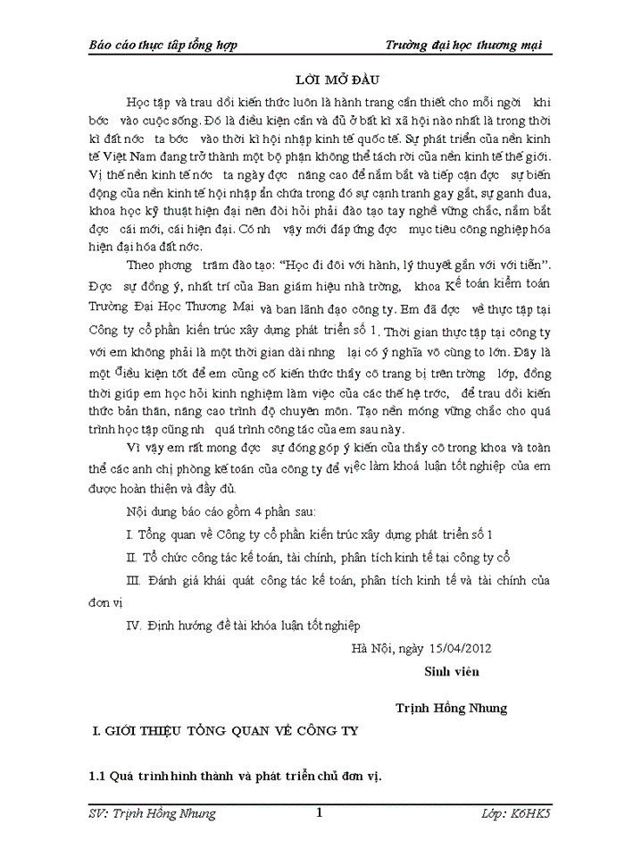 image for page Báo cáo Công ty cổ phần kiến trúc xây dựng phát triển số 1