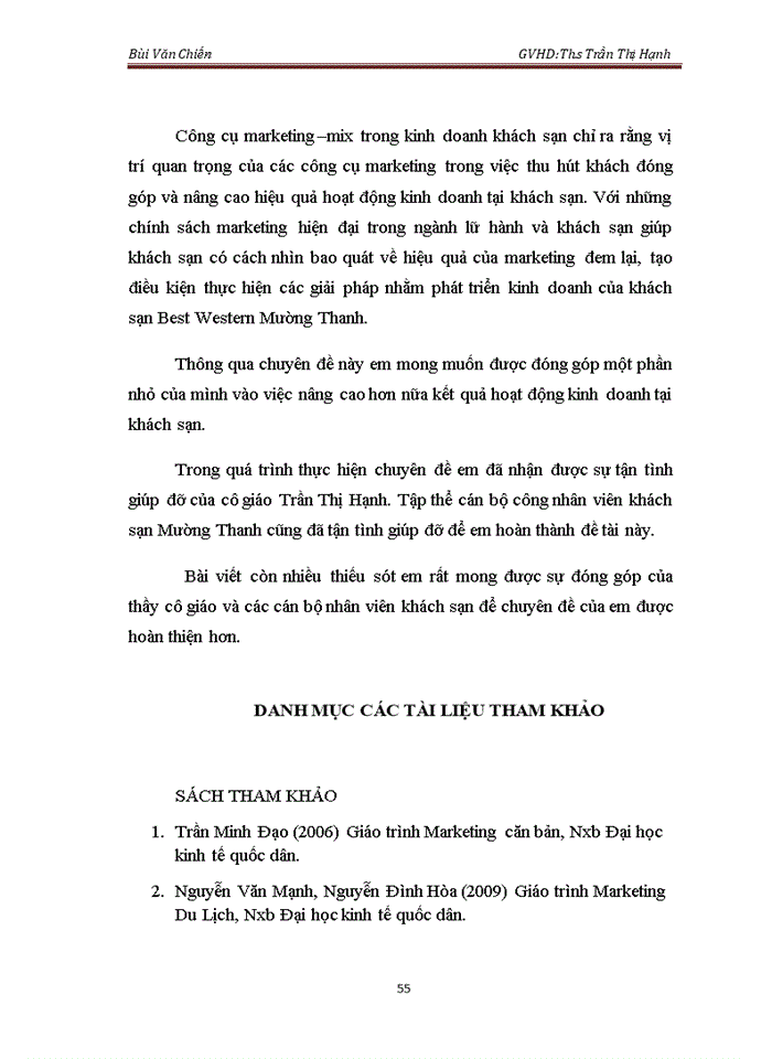 image for page Hoàn thiện chính sách marketing Mix của khách sạn Best Western Mường Thanh Hà Nội