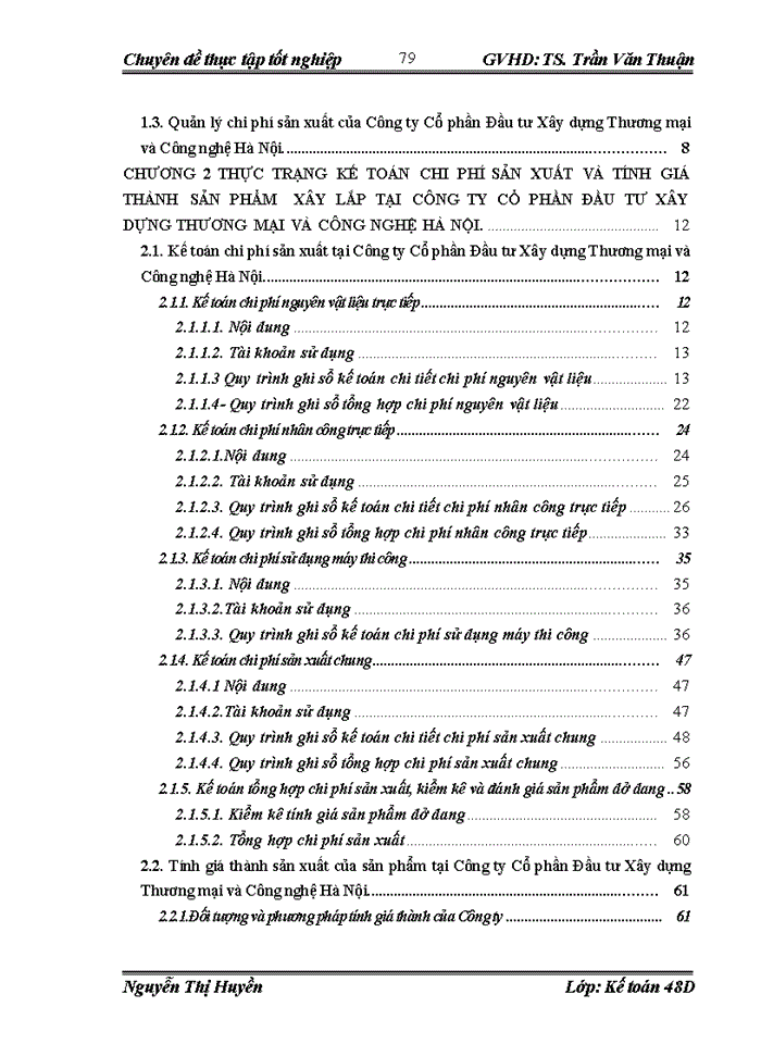 image for page Hoàn thiện Kế toán chi phí sản xuất và tính giá thành sản phẩm xây lắp tại Công ty Cổ phần Đầu tư Xây dựng Thương mại và Công nghệ Hà Nội
