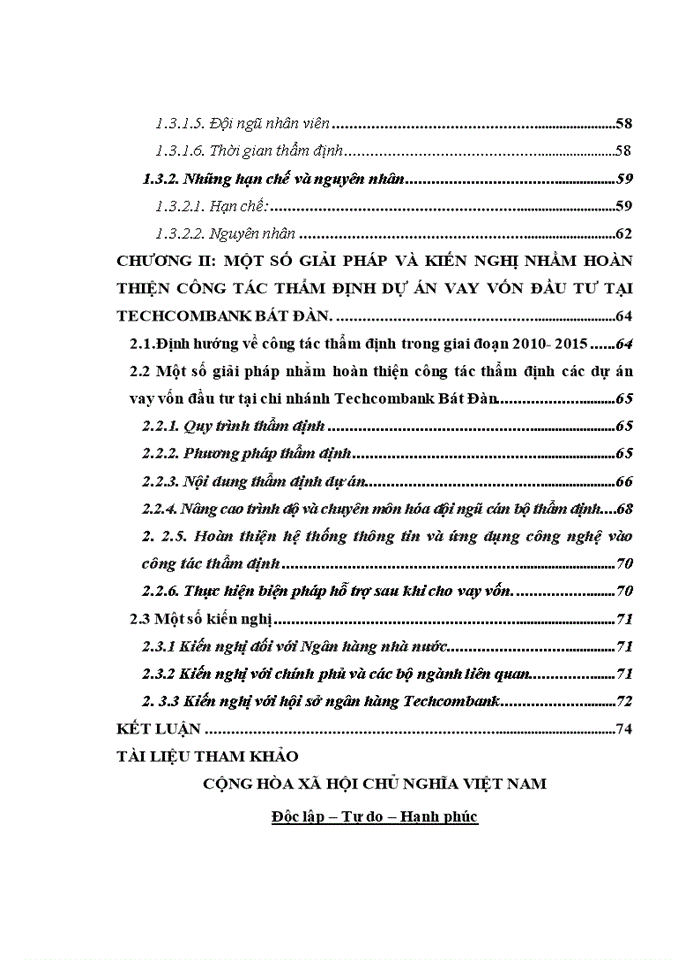 image for page THẨM ĐỊNH CÁC DỰ ÁN VAY VỐN ĐẦU TƯ TẠI CHI NHÁNH NGÂN HÀNG THƯƠNG MẠI CỔ PHẦN KỸ THƯƠNG VIỆT NAM TẠI BÁT ĐÀN TECHCOMBANK BÁT ĐÀN