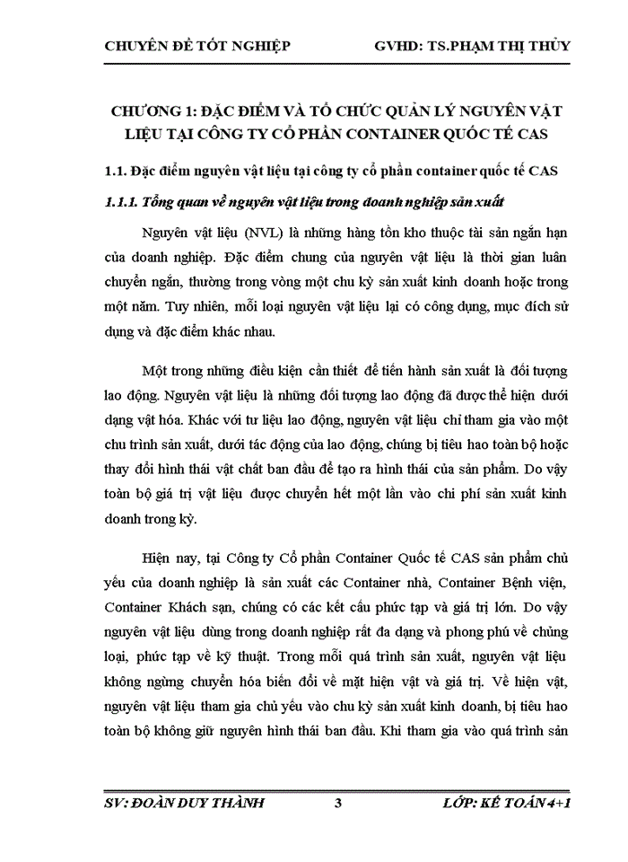 image for page Hoàn thiện kế toán nguyên vật liệu tại Công ty Cổ phần Container Quốc tế CAS