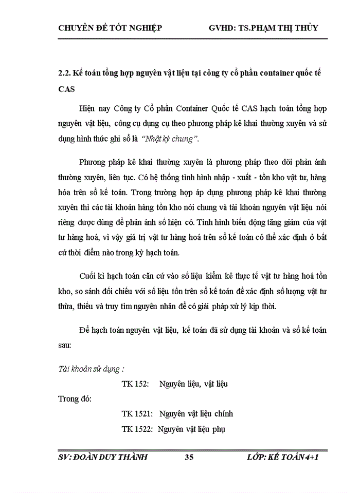 image for page Hoàn thiện kế toán nguyên vật liệu tại Công ty Cổ phần Container Quốc tế CAS