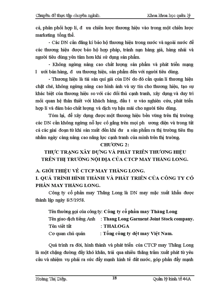 image for page Một số giải pháp nhằm xây dựng và phát triển thương hiệu của Công ty Cổ phần may Thăng Long trên thị trường nội địa
