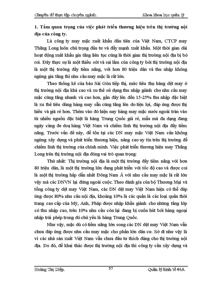 image for page Một số giải pháp nhằm xây dựng và phát triển thương hiệu của Công ty Cổ phần may Thăng Long trên thị trường nội địa