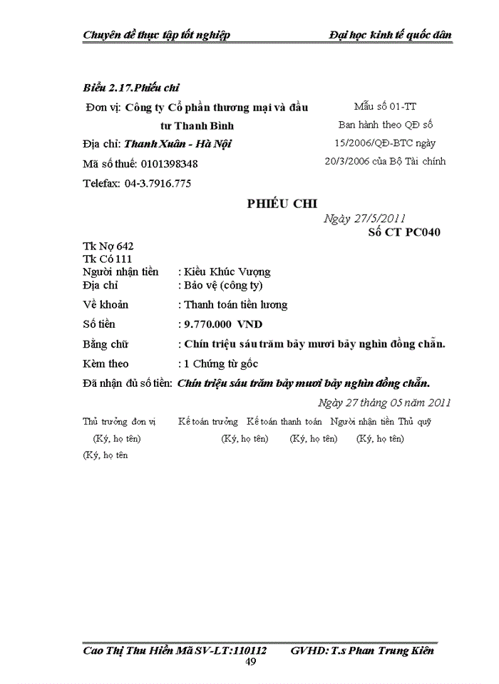 image for page Hoàn thiện kế toán bán hàng và xác định kết quả kinh doanh tại Công ty Cổ phần thương mại và đầu tư Thanh Bình