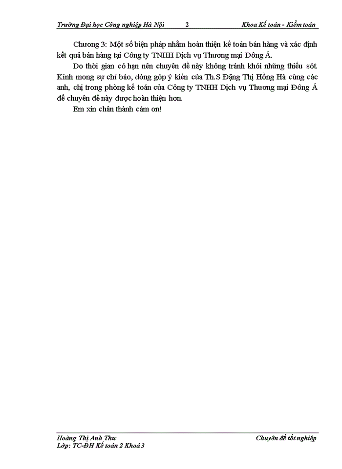 image for page Hoàn thiện công tác kế toán bán hàng và xác định kết quả bán hàng tại Công ty Trách nhiệm hữu hạn Dịch vụ Thương mại Đông Á