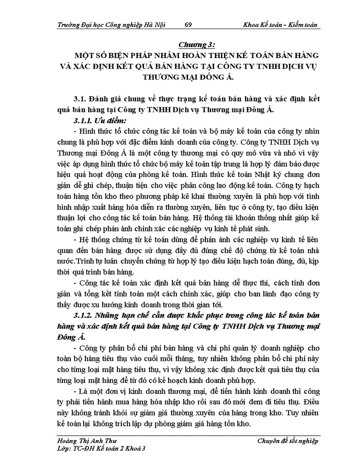 image for page Hoàn thiện công tác kế toán bán hàng và xác định kết quả bán hàng tại Công ty Trách nhiệm hữu hạn Dịch vụ Thương mại Đông Á