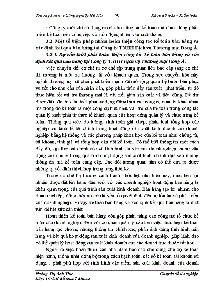image for page Hoàn thiện công tác kế toán bán hàng và xác định kết quả bán hàng tại Công ty Trách nhiệm hữu hạn Dịch vụ Thương mại Đông Á