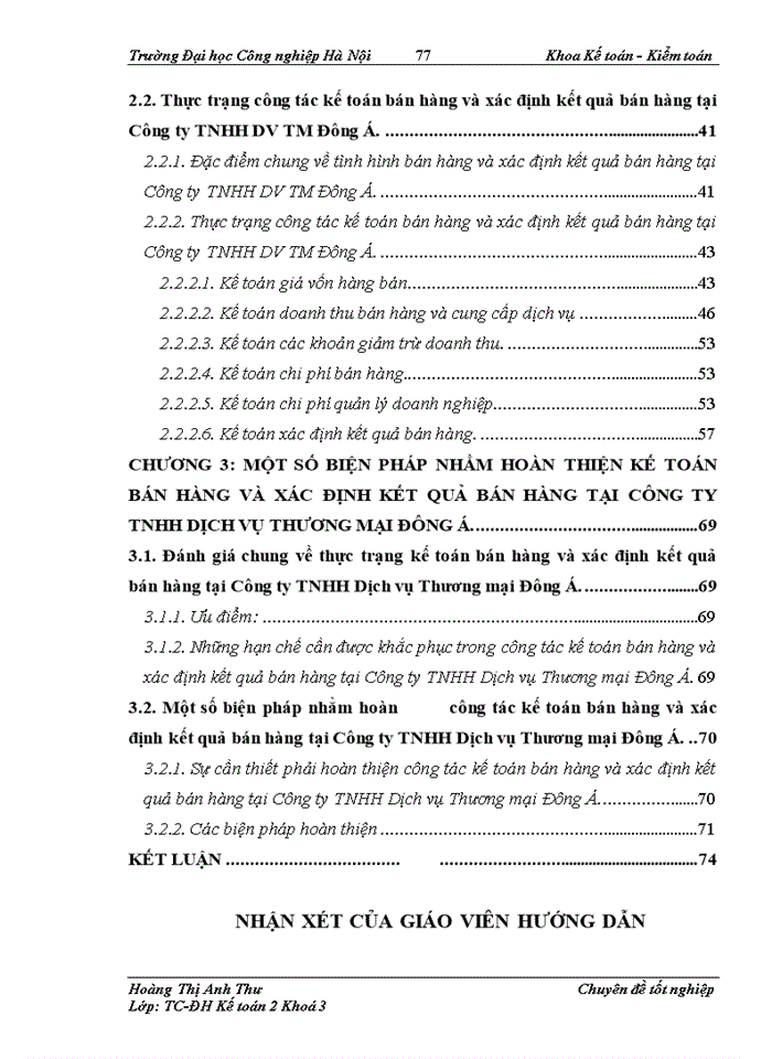 image for page Hoàn thiện công tác kế toán bán hàng và xác định kết quả bán hàng tại Công ty Trách nhiệm hữu hạn Dịch vụ Thương mại Đông Á