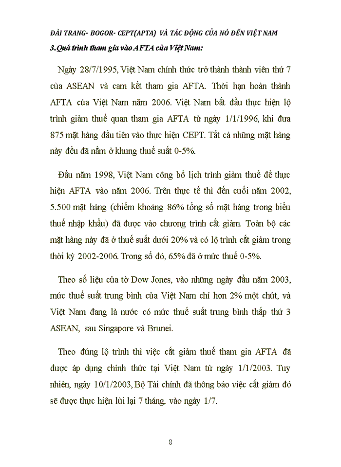 image for page CEPT AFTA VÀ TÁC ĐỘNG CỦA NÓ ĐỐI VỚI VN