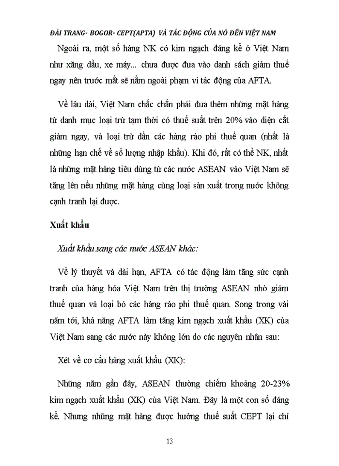 image for page CEPT AFTA VÀ TÁC ĐỘNG CỦA NÓ ĐỐI VỚI VN