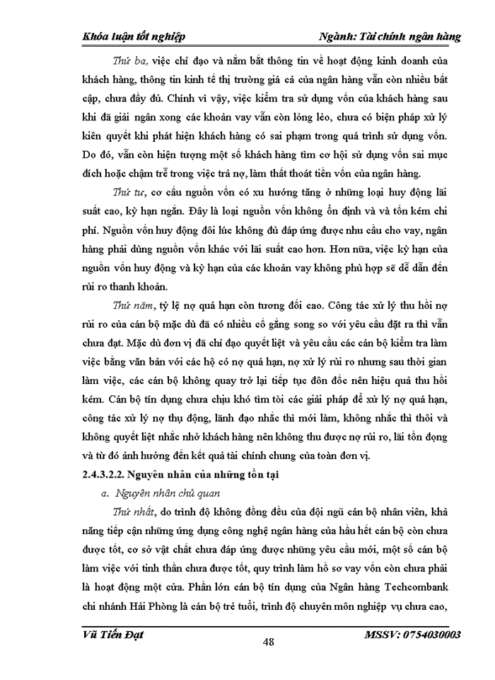 image for page Giải pháp nâng cao chất lượng tín dụng cho doanh nghiệp vừa và nhỏ tại Ngân hàng Techcombank chi nhánh Hải Phòng