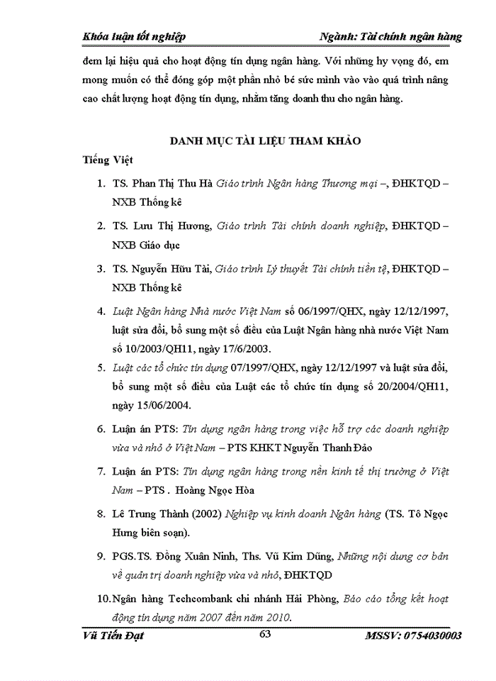 image for page Giải pháp nâng cao chất lượng tín dụng cho doanh nghiệp vừa và nhỏ tại Ngân hàng Techcombank chi nhánh Hải Phòng