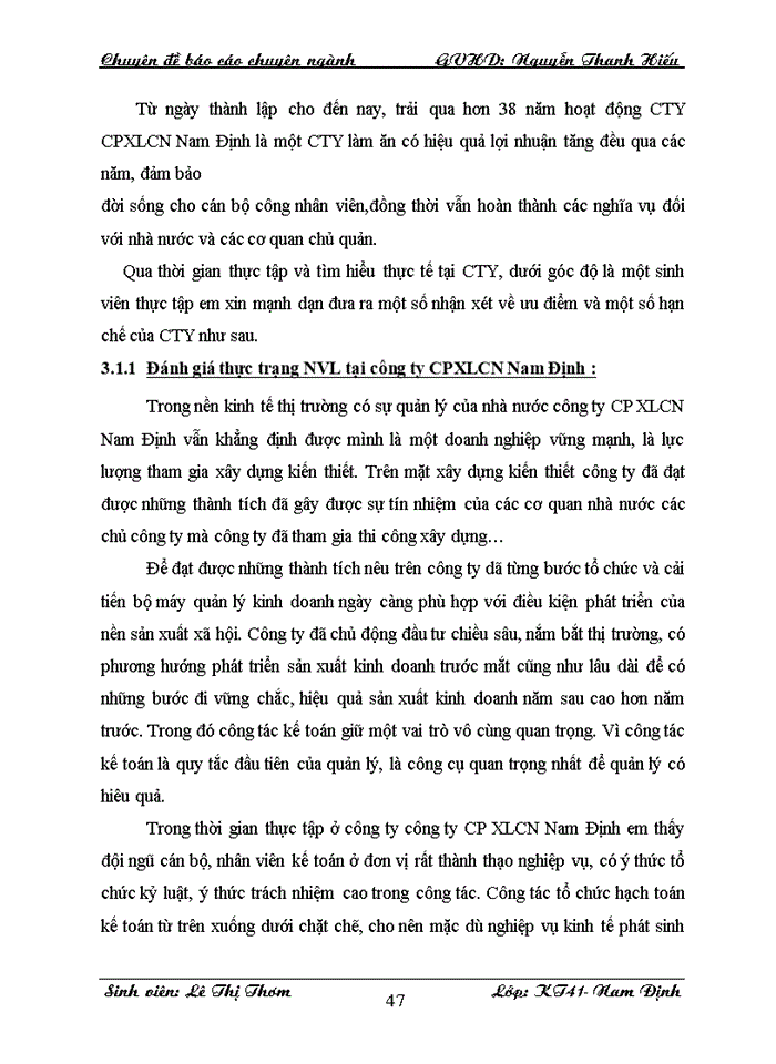 image for page Hoàn thiện Kế toán Nguyên vật liệu tại Công ty Cổ phần xây lắp công nghiệp Nam Định