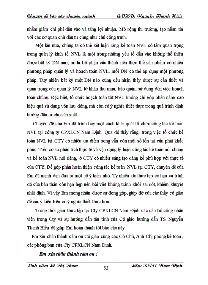 image for page Hoàn thiện Kế toán Nguyên vật liệu tại Công ty Cổ phần xây lắp công nghiệp Nam Định