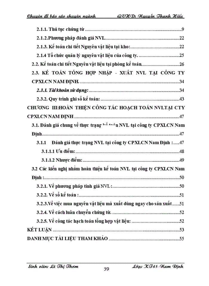 image for page Hoàn thiện Kế toán Nguyên vật liệu tại Công ty Cổ phần xây lắp công nghiệp Nam Định