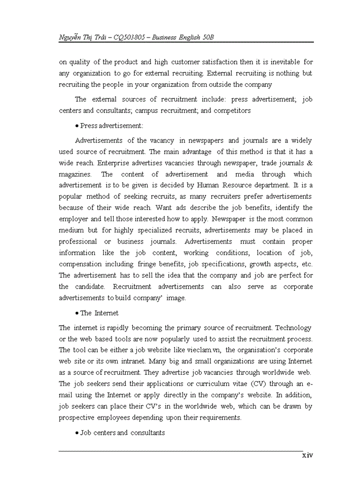 image for page Improvement of recruitment and selection process in HKT Consultant Jsc tiếng anh