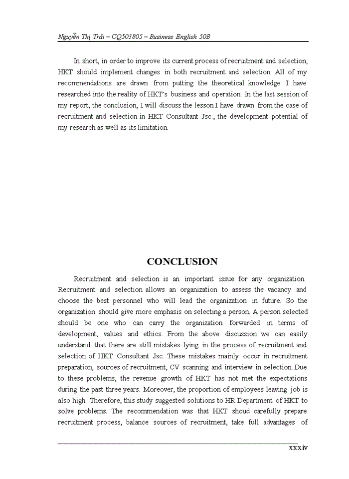 image for page Improvement of recruitment and selection process in HKT Consultant Jsc tiếng anh