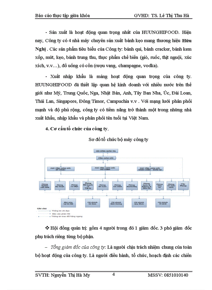 Thực trạng hoạt động xuất khẩu tại công ty cổ phần thực phẩm Hữu Nghị