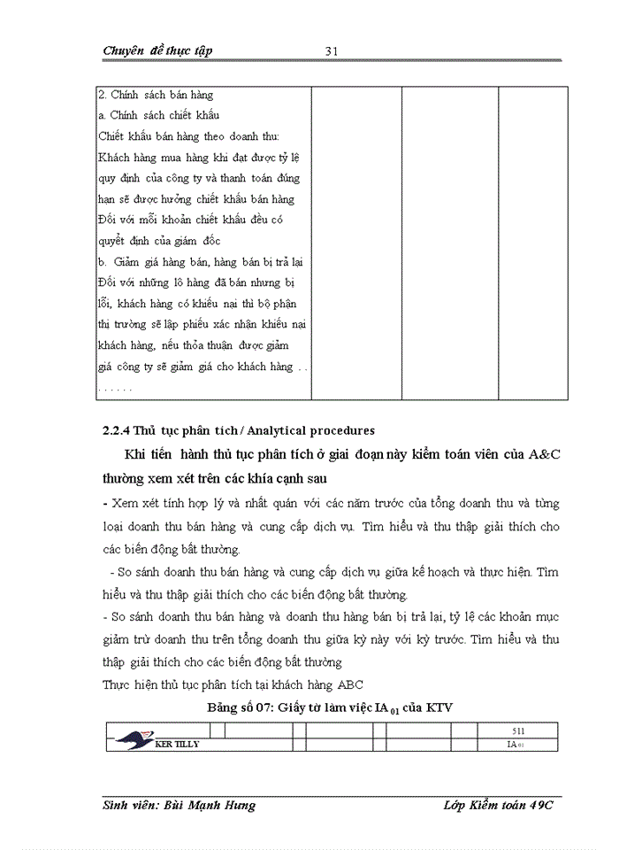 image for page Vận dụng quy trình kiểm toán vào kiểm toán khoản mục doanh thu trong kiểm toán Báo cáo tài chính tại công ty Trách nhiệm hữu hạn kiểm toán và tư vấn thực hiện