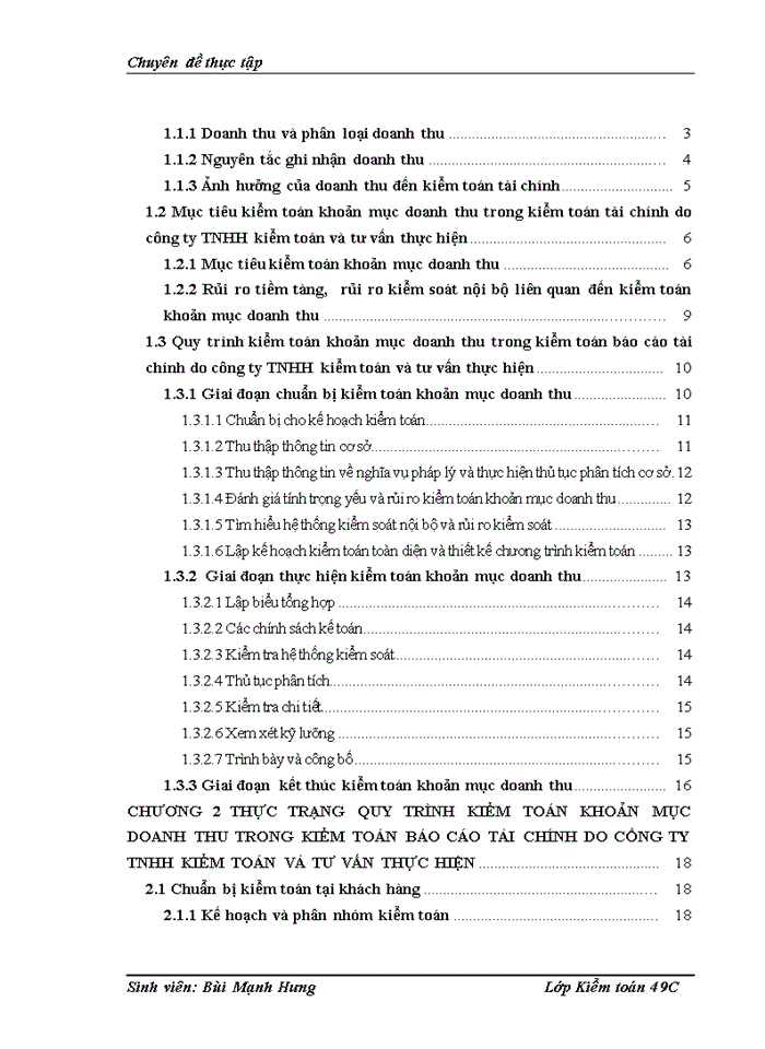 image for page Vận dụng quy trình kiểm toán vào kiểm toán khoản mục doanh thu trong kiểm toán Báo cáo tài chính tại công ty Trách nhiệm hữu hạn kiểm toán và tư vấn thực hiện