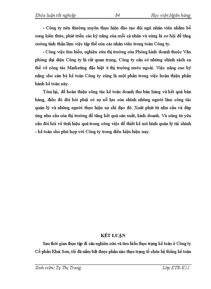 image for page Hoàn thiện kế toán bán hàng và xác định kết quả bán hàng tại Công ty Cổ phần Khai Sơn
