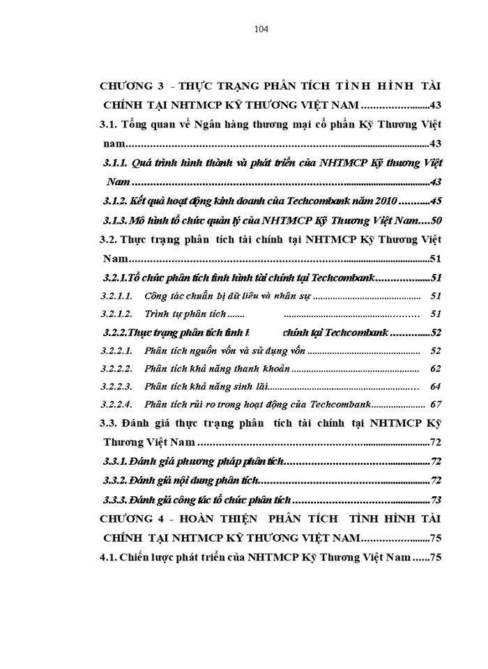 image for page Hoàn thiện phân tích tình hình tài chính tại Ngân hàng Thương mại Cổ phần Kỹ Thương Việt Nam Techcombank