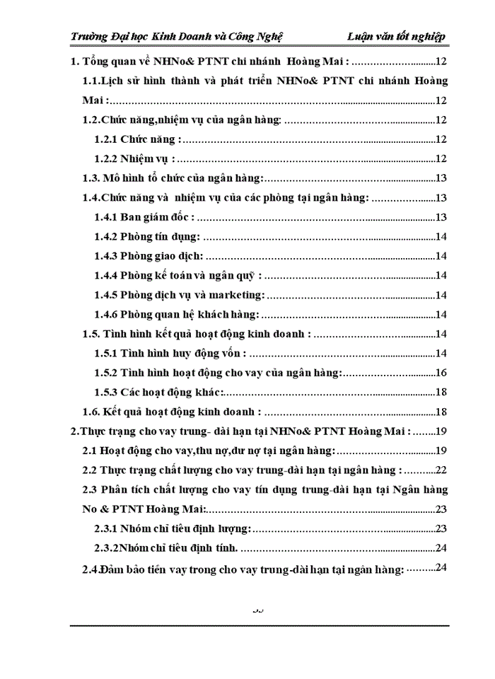 image for page Giải pháp nâng cao chất lượng cho vay trung - dài hạn tại Ngân Hàng No PTNT chi nhánh Hoàng Mai