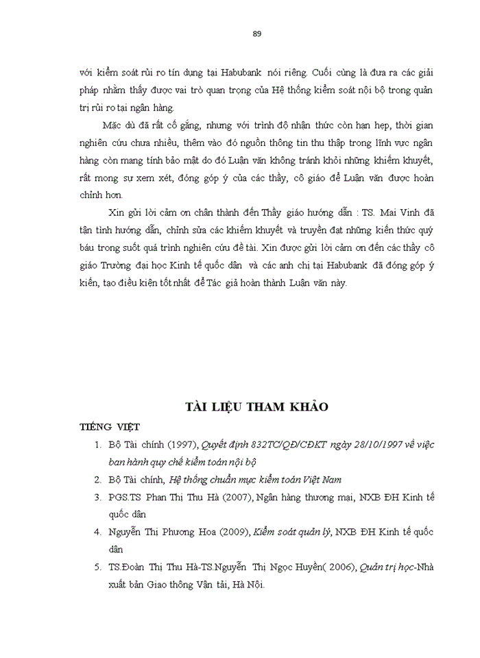 image for page Ths Hoàn thiện hệ thống kiểm soát nội bộ với tăng cường kiểm soát rủi ro tín dụng tại Ngân hàng Thương mại cổ phần Nhà Hà Nội