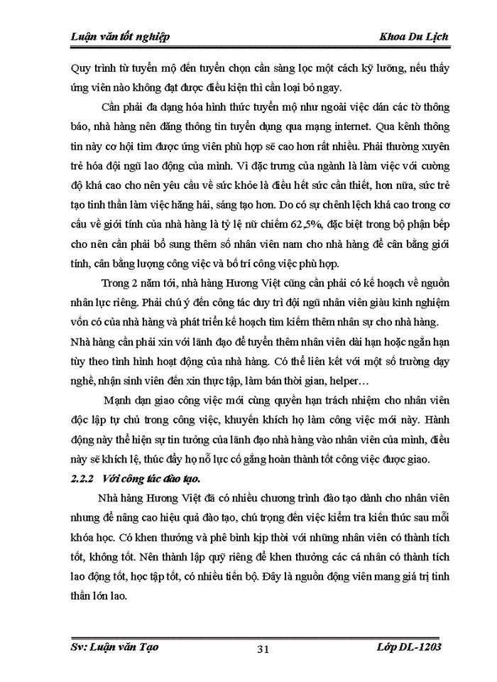 image for page Thực trạng và các giải pháp quản trị nguồn nhân lực tại nhà hàng Hương Việt