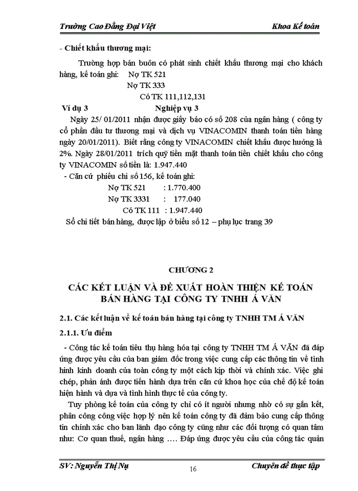 image for page Kế toán bán mặt hàng vật tư thiết bị phụ tùng máy móc tại công ty Trách nhiệm hữu hạn Thương mại Á VĂN