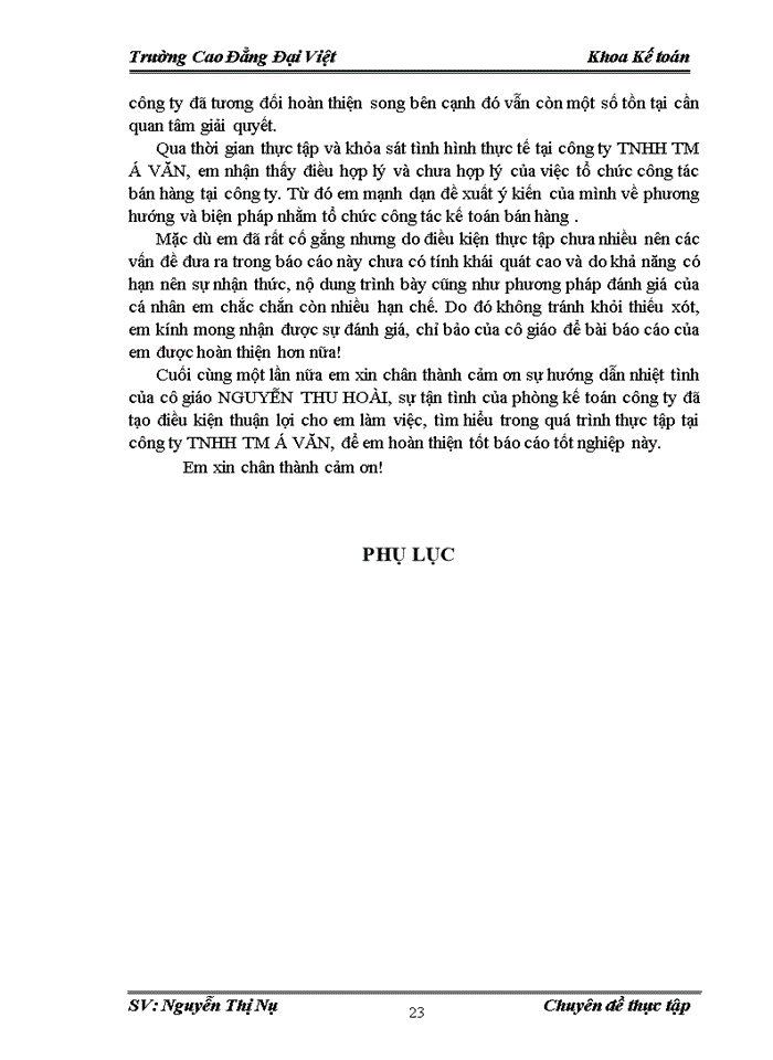 image for page Kế toán bán mặt hàng vật tư thiết bị phụ tùng máy móc tại công ty Trách nhiệm hữu hạn Thương mại Á VĂN