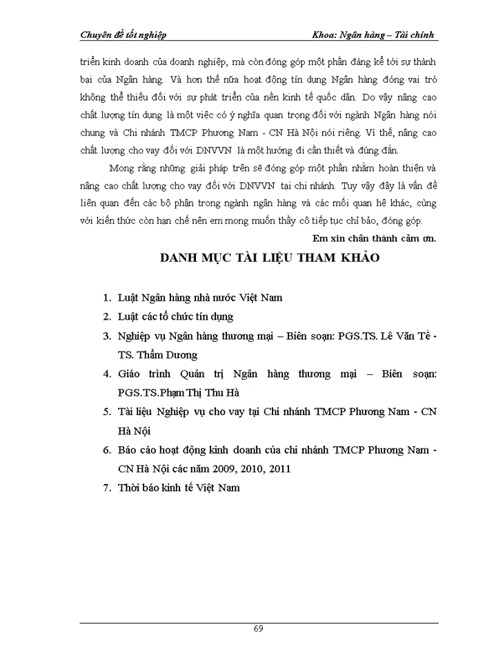 image for page Nâng cao chất lượng cho vay đối với Doanh nghiệp vừa và nhỏ tại chi nhánh Ngân Hàng Thương mại Cổ phần Phương Nam - CN Hà Nội