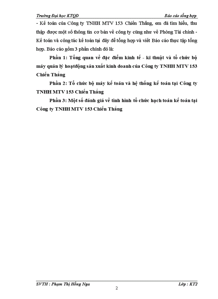 image for page Báo cáo CÔNG TY Trách nhiệm hữu hạn Một thành viên 153 CHIẾN THẮNG