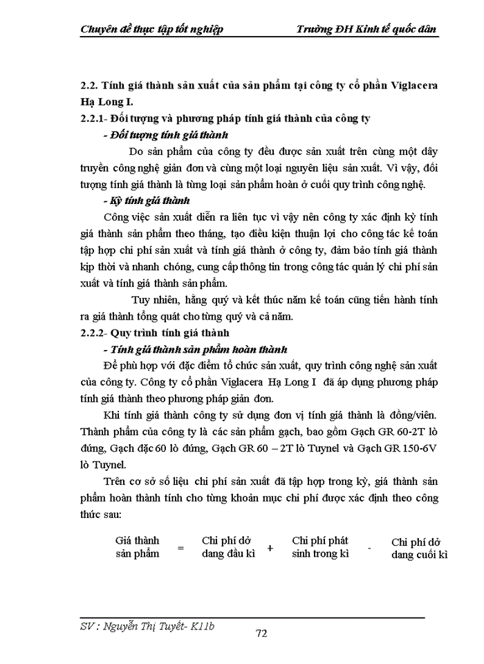 image for page Hoàn thiện Kế toán tập hợp chi phí sản xuất và tính giá thành sản phẩm tại Công ty cổ phần Viglacera Hạ Long I
