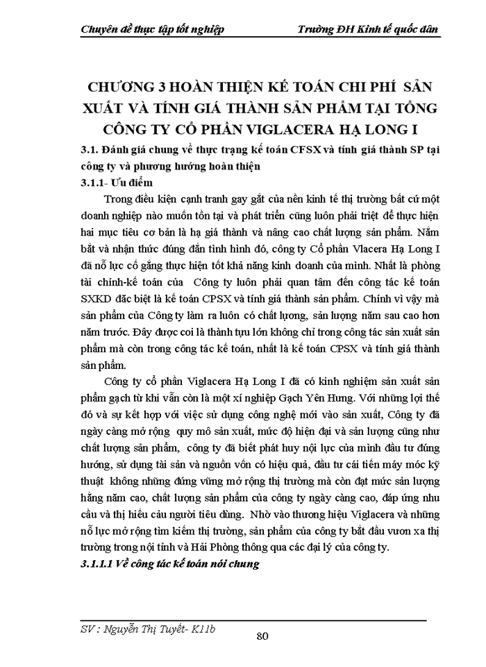 image for page Hoàn thiện Kế toán tập hợp chi phí sản xuất và tính giá thành sản phẩm tại Công ty cổ phần Viglacera Hạ Long I