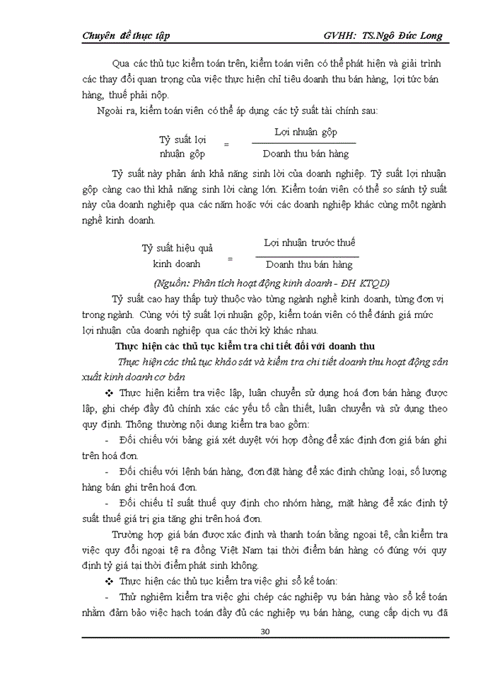 image for page Vận dụng quy trình kiểm toán vào kiểm toán khoản mục doanh thu trong kiểm toán Báo cáo tài chính do Công ty Trách nhiệm hữu hạn Tư vấn kế toán và kiểm toán Việt Nam thực hiện