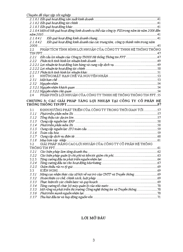 CÁC GIẢI PHÁP TĂNG LỢI NHUẬN TẠI CÔNG TY Trách nhiệm hữu hạn HỆ THỐNG THÔNG TIN FPT FIS