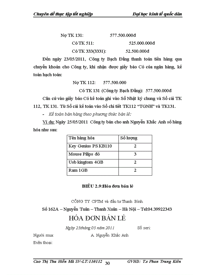 image for page Hoàn thiện kế toán bán hàng và xác định kết quả kinh doanh tại Công ty Cổ phần thương mại và đầu tư Thanh Bình