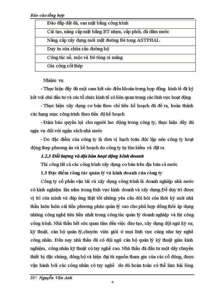 image for page Báo cáo tại Công ty cổ phần vận tải và xây dựng công trình